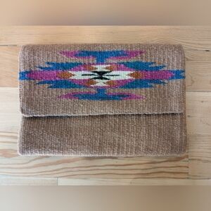 Southwestern Woven Rug with Geometric Pattern
